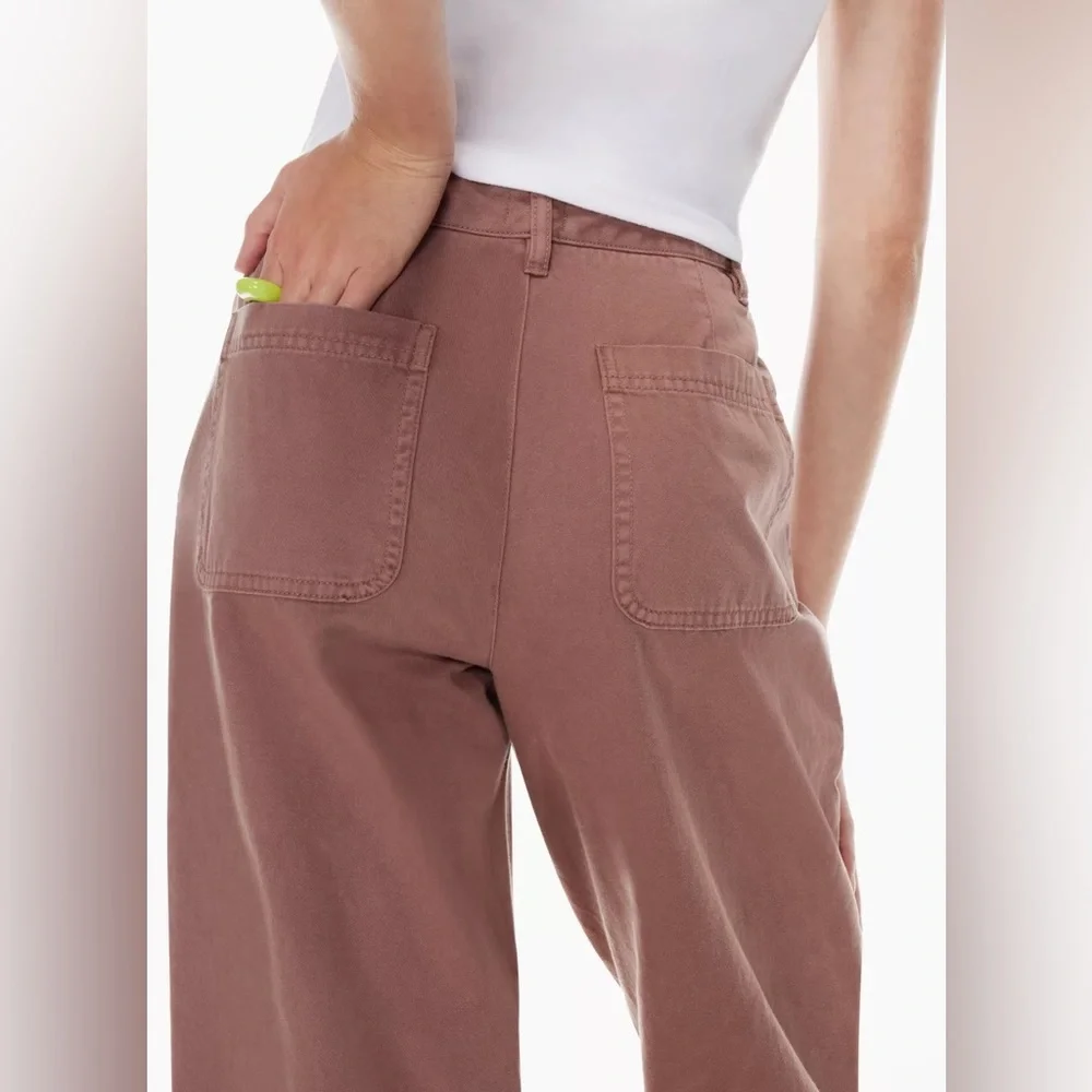 Aritzia Sunday Best Jaden High Waisted Chino Pant 6 GD Chocolate Sorbet - Picture 4 of 8